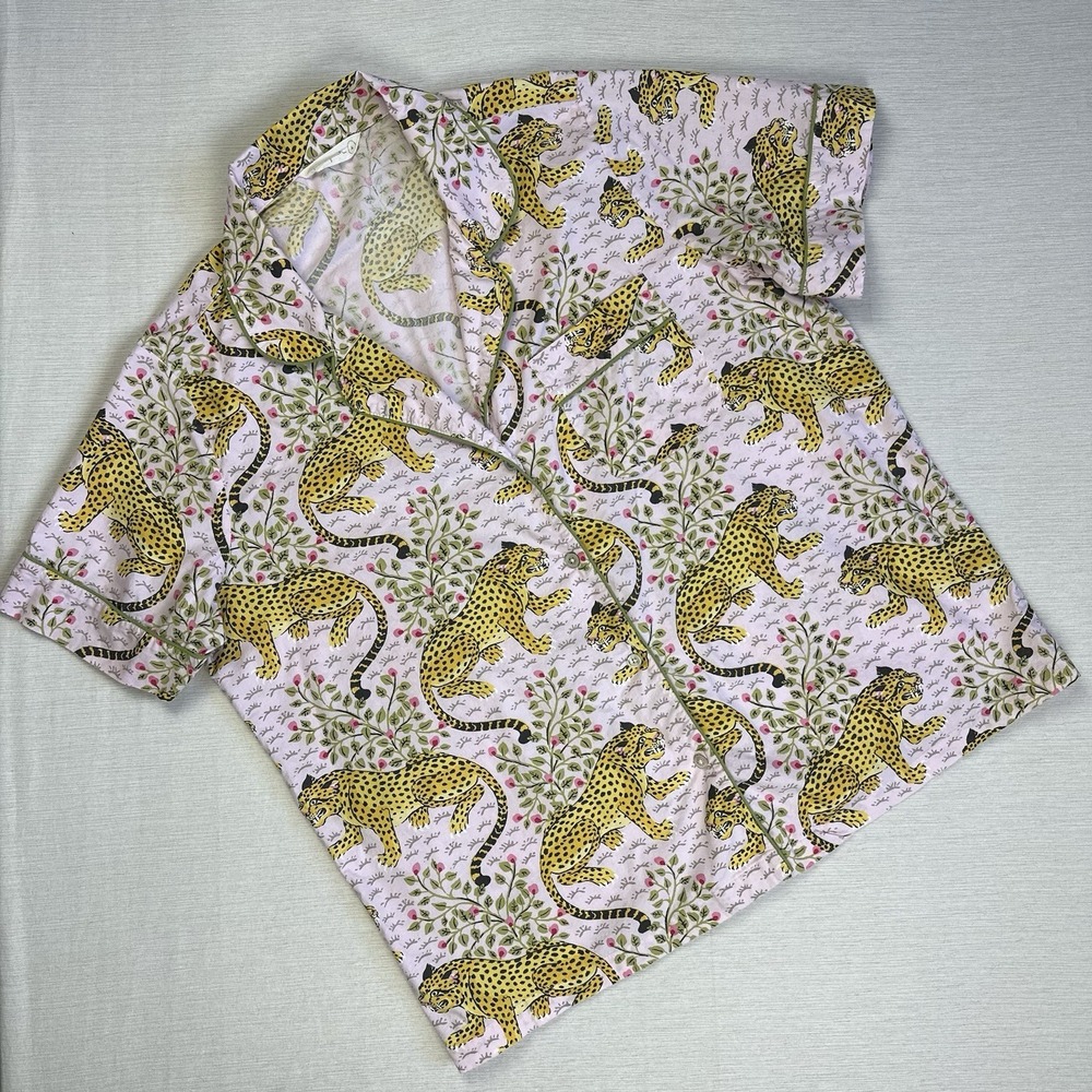 Print Fresh Short Sleeve Pajama Top Bagheera Leopard Women 4 Cotton Top ONLY